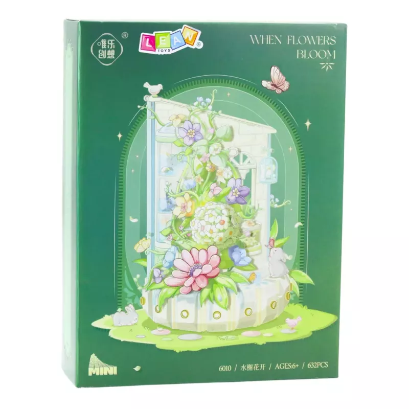 LEAN TOYS rakennuspalat kukkakokoonpano LED-majakalla 632 osaa