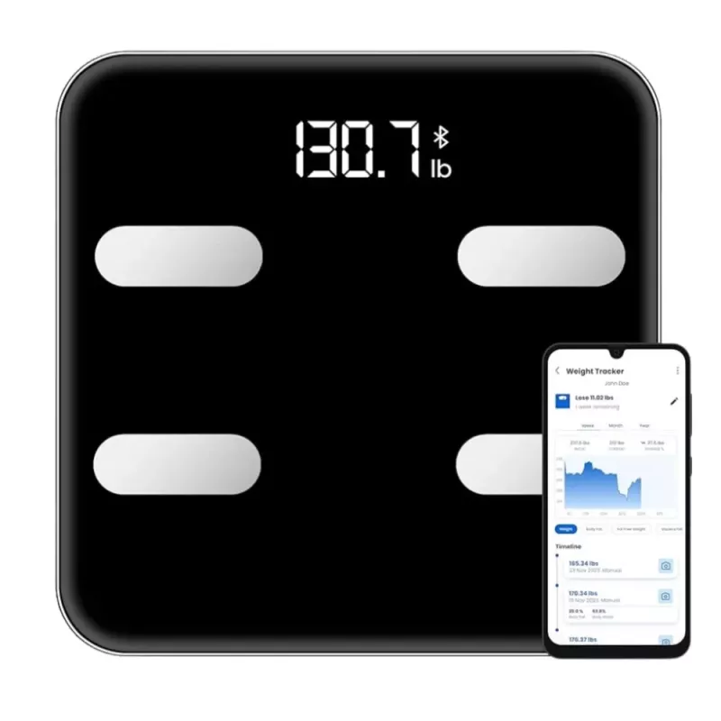 LEAN elektroninen henkilövaaka älykkäällä Bluetooth-toiminnolla BMI BMR -sovellus