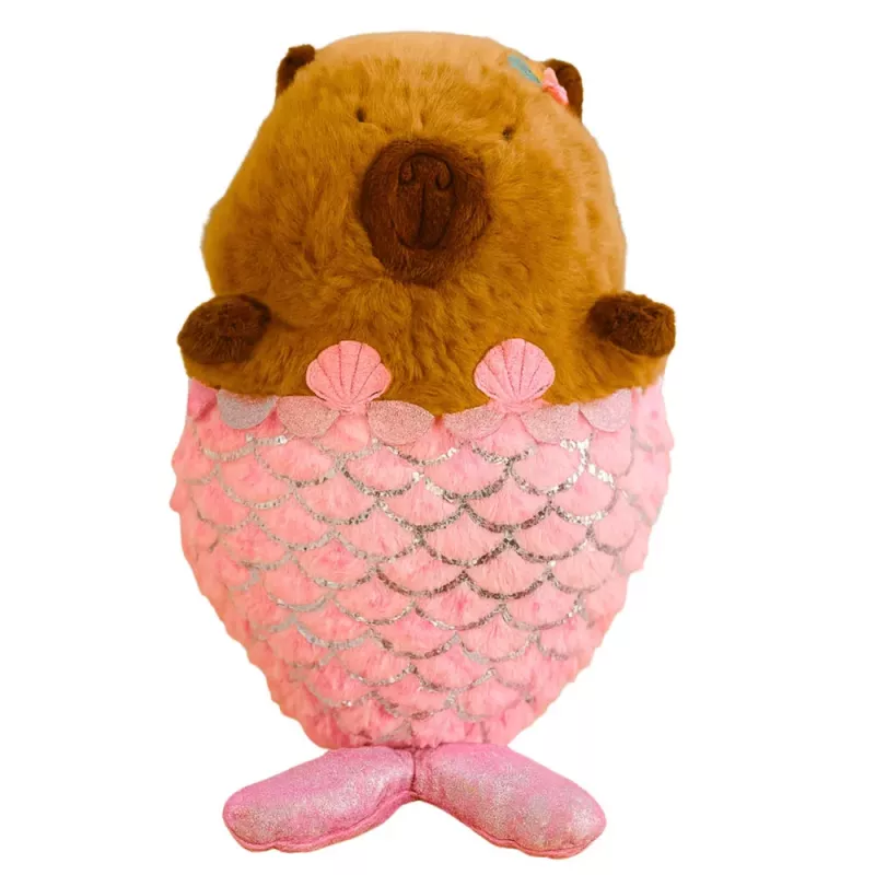 LEAN TOYS Pehmolelu Kapybara Merenneito Pinkki 28 cm