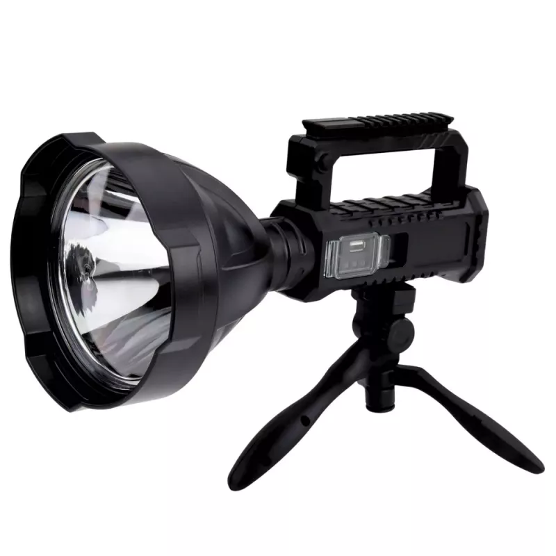 LEAN Suuri Taskulamppuvalaisin Jalustalla LED-hakulamppu W5120 Powerbank 31 cm