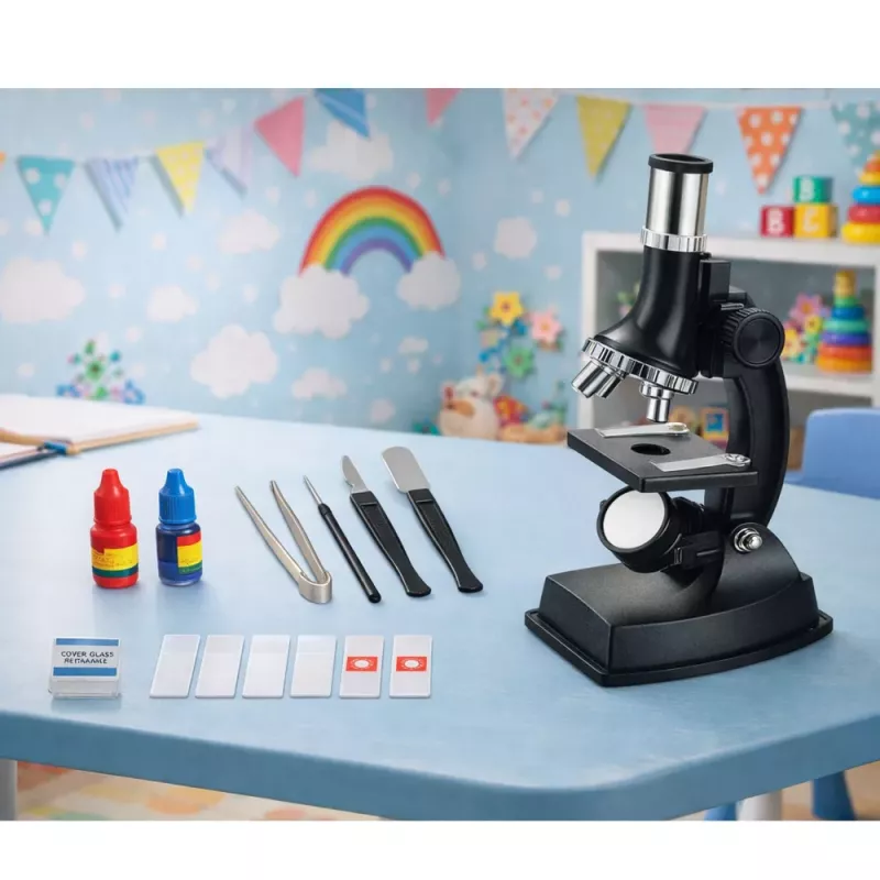 LEAN TOYS Lasten opetusmikroskooppi tarvikkeet suurennus 300x - 1200x