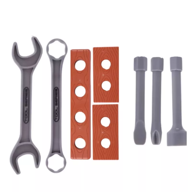 LEAN TOYS Little Handyman's työpöytä porakone työkalutarvikkeet 18-osainen