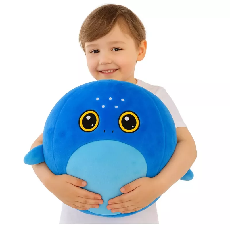 LEAN TOYS kasvava pehmoinen sininen hai -pomppupallo, pumppu, 50 cm