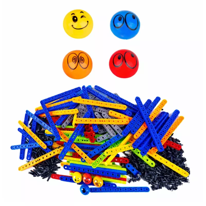 LEAN TOYS Sateenkaari lautapalikat pallorata liuku pallonkiinnityspeli 477 kpl