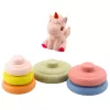 LEAN TOYS Pehmeä sensorinen pyramidi yksisarvinen kumi ECO värikäs