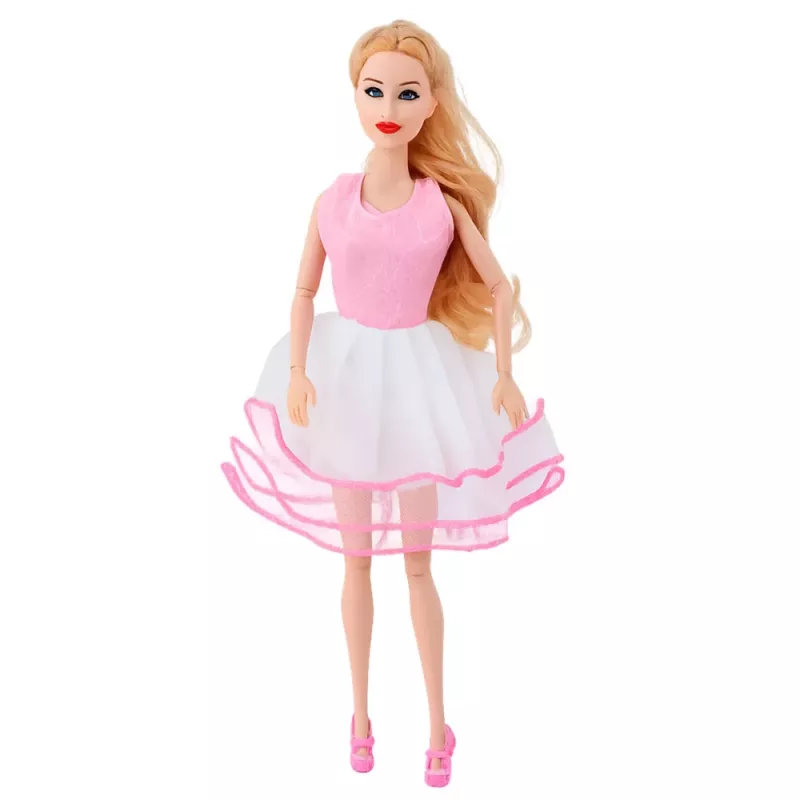 LEAN TOYS Pinkki vaatekaappisarja nukeille, mekot, kengät, asusteet