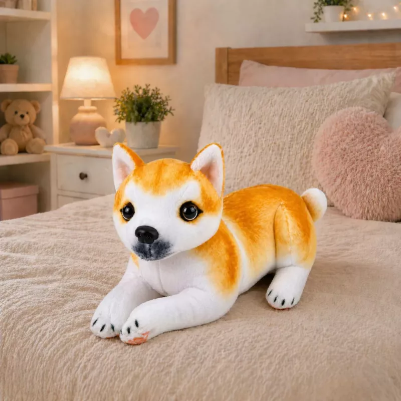 LEAN TOYS Pehmo-shiba-inu-koira pehmolelu pehmeä koira 25 cm