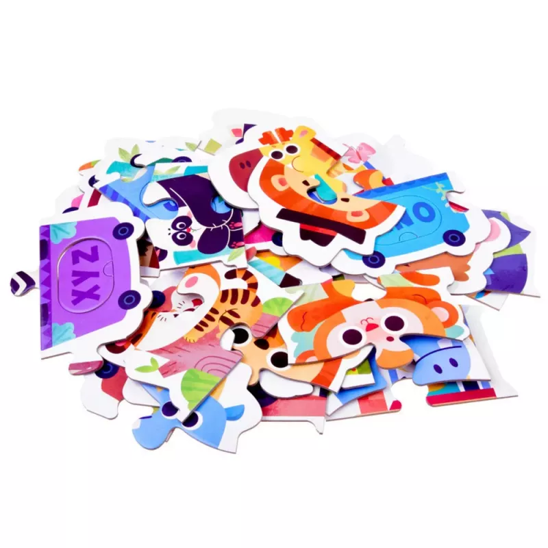 LEAN TOYS Oppimispalapeli taaperoille aakkosjuna eläimillä 40 osaa