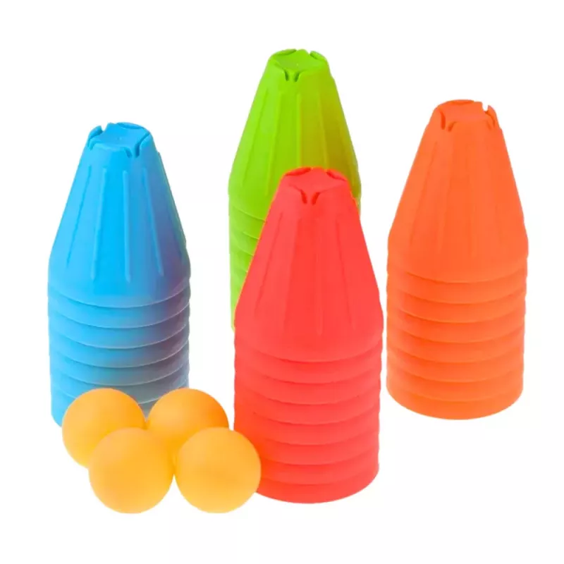 LEAN TOYS Opetuspeli taitopeli Fast Cups 3in1 pallot kupit 38 kpl