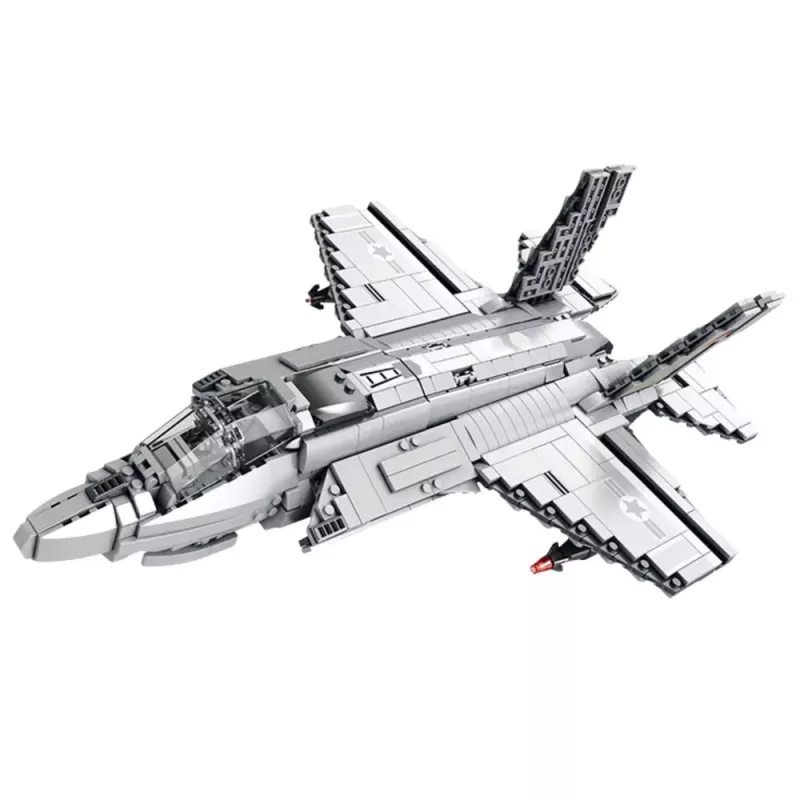 LEAN TOYS F-35 Lightning II taistelulentokone rakennuspalikat harmaa 1490 osaa