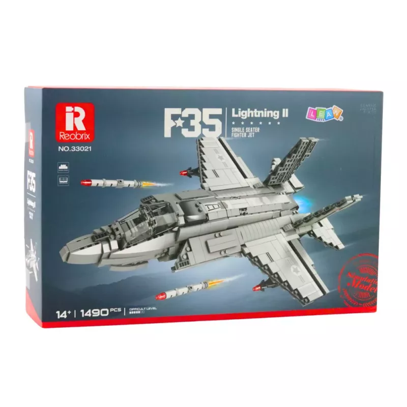LEAN TOYS F-35 Lightning II taistelulentokone rakennuspalikat harmaa 1490 osaa
