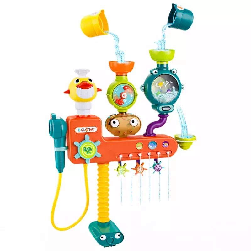 LEAN TOYS Overflow kylpylelu pyörä mukit suihku
