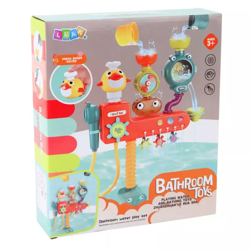 LEAN TOYS Overflow kylpylelu pyörä mukit suihku