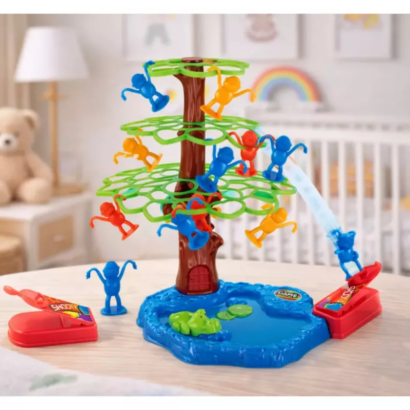 LEAN TOYS hyppivät apinat puu järvi perhe arcade-peli