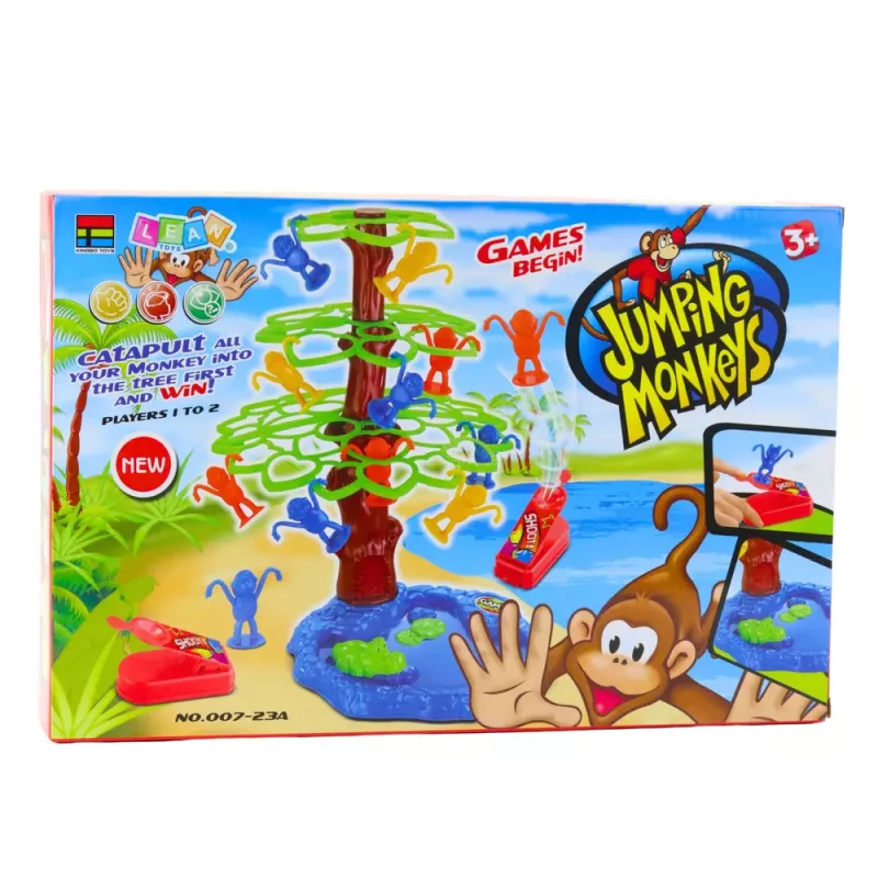 LEAN TOYS hyppivät apinat puu järvi perhe arcade-peli