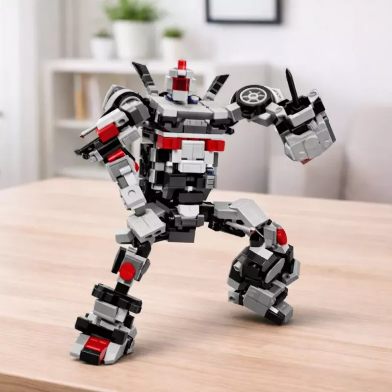 LEAN TOYS rakennuspalikat kilpa-auto robotti 2in1 valkoinen 320 osaa