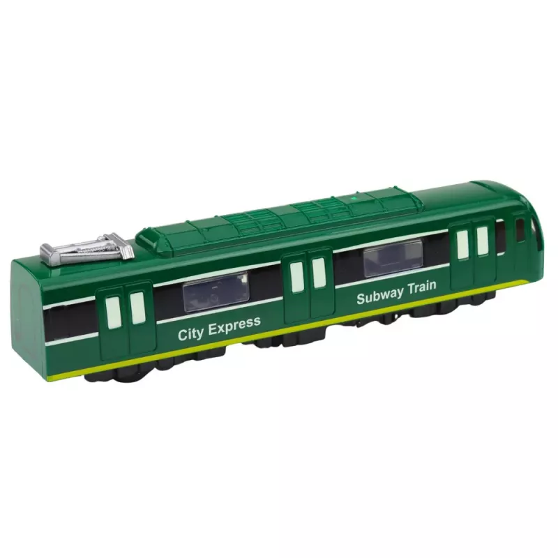 LEAN TOYS metrojuna City Express avautuvilla ovilla, valoilla ja äänillä, vihreä