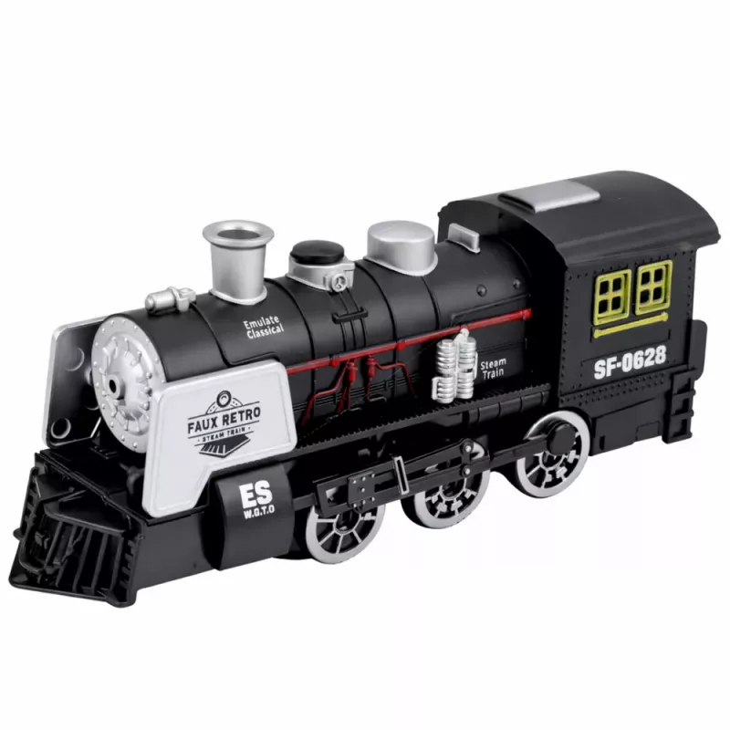 LEAN TOYS Classic Locomotive esteentunnistus savu valo ääni musta