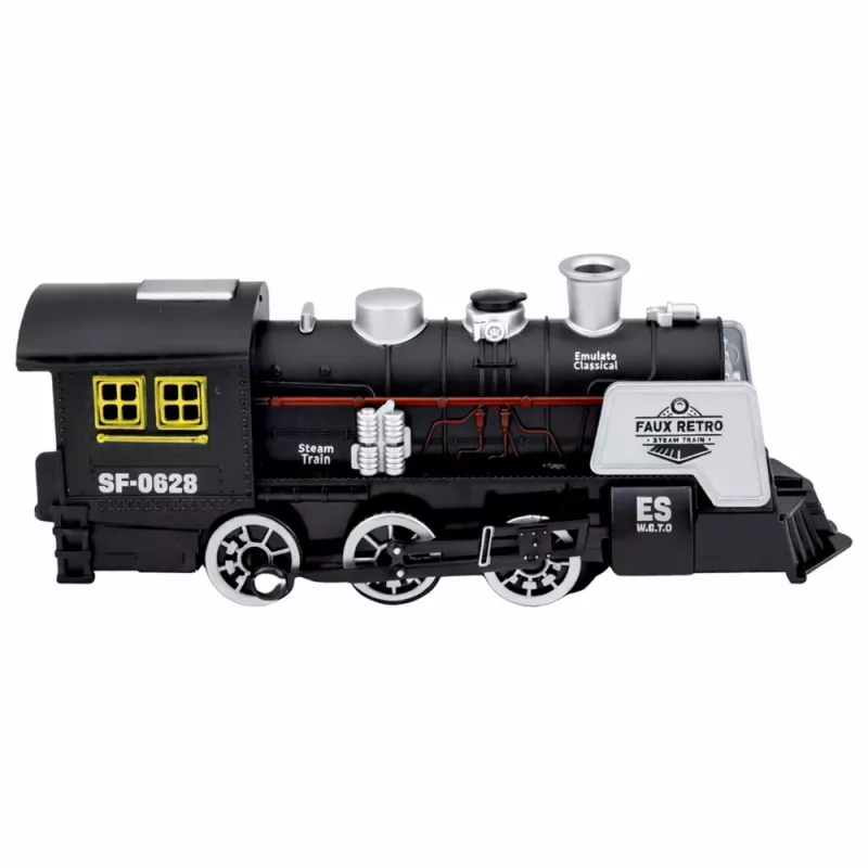 LEAN TOYS Classic Locomotive esteentunnistus savu valo ääni musta