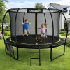 LEAN SPORT LEAN puutarhatrampoliini sisäverkolla, musta ja vihreä, 252CM 8FT