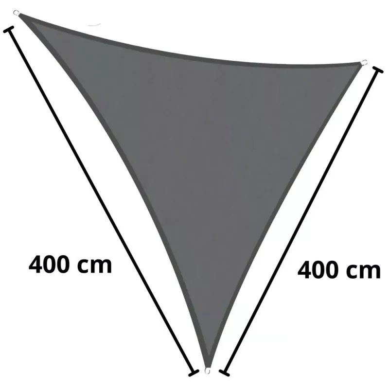 LEAN puutarhan aurinkopurje vedenpitävä kolmio harmaa 400x400 cm