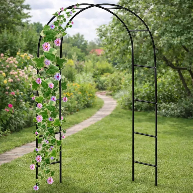 LEAN metallinen puutarhaportti kasveille, kiipeilytuki, kaari 240x140 cm