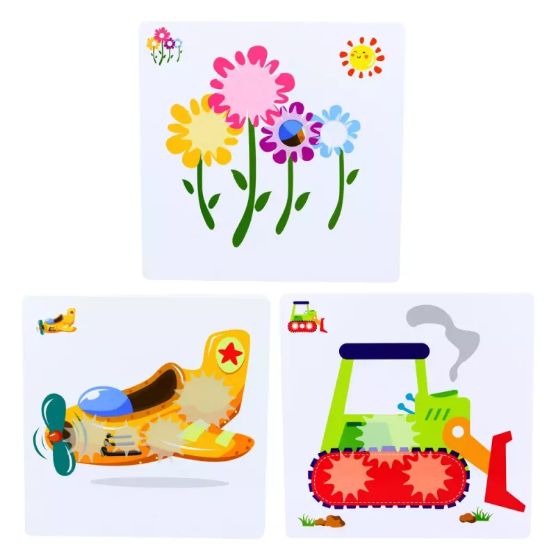 LEAN TOYS Creative Geometric Puzzle Mosaic Gears Puzzle 25 kpl