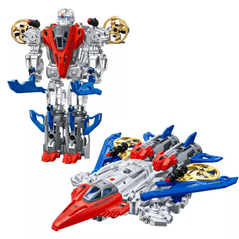 LEAN TOYS robottitaistelija Combat 2 in 1 valot äänet punainen-sininen 29 kpl