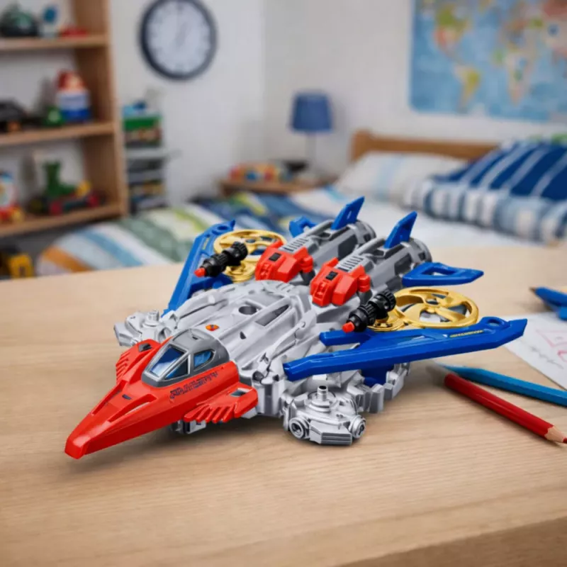 LEAN TOYS robottitaistelija Combat 2 in 1 valot äänet punainen-sininen 29 kpl