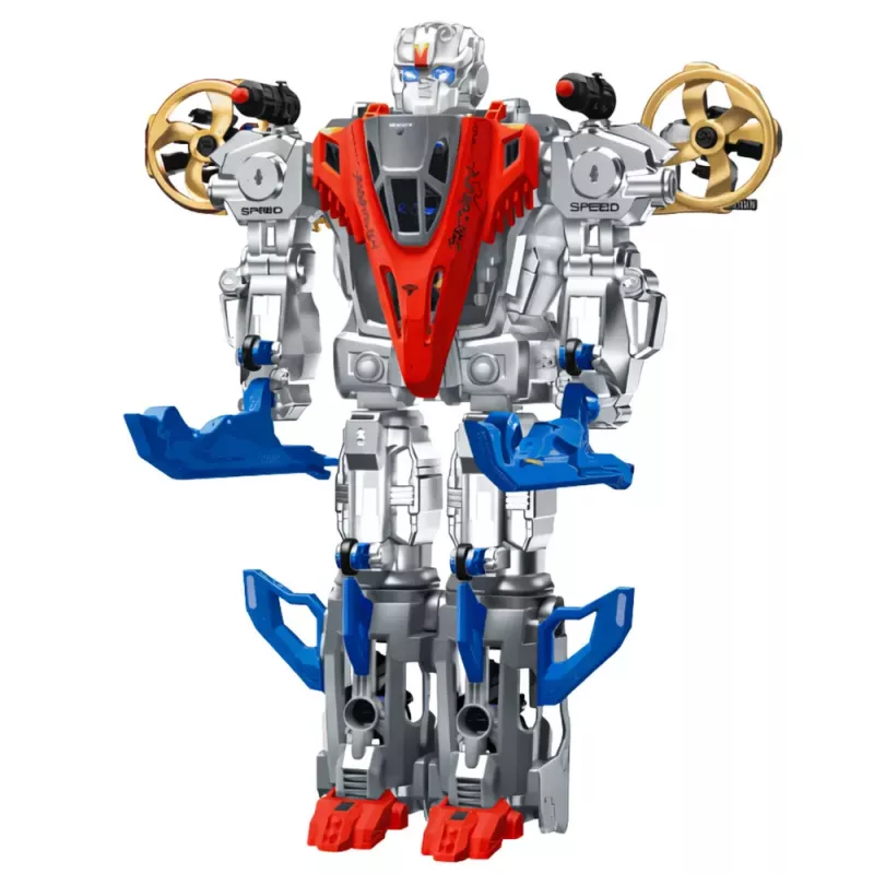 LEAN TOYS robottitaistelija Combat 2 in 1 valot äänet punainen-sininen 29 kpl