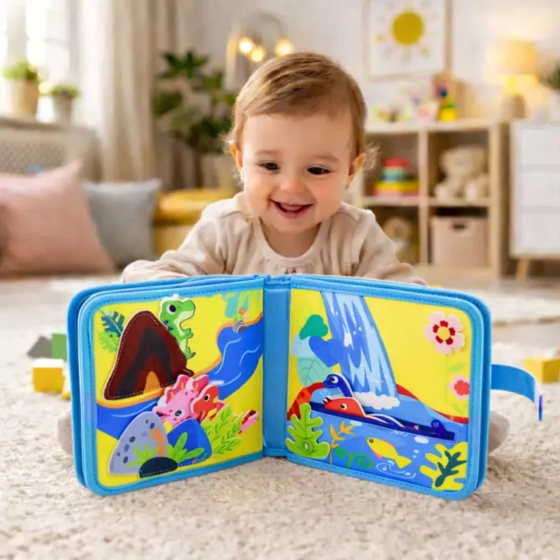 LEAN TOYS 3D huopa sensorinen opetuskirja dinosaurukset
