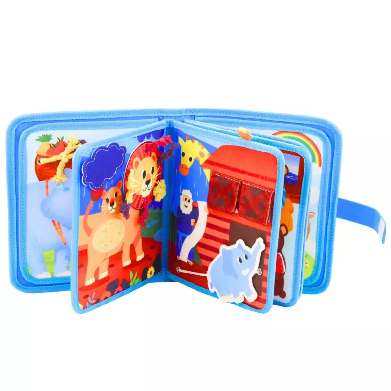 LEAN TOYS 3D huopa sensorinen opetuskirja Nooan arkki eläimet
