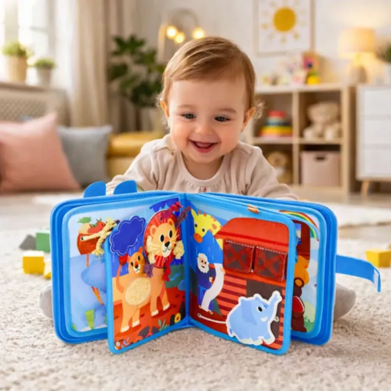 LEAN TOYS 3D huopa sensorinen opetuskirja Nooan arkki eläimet