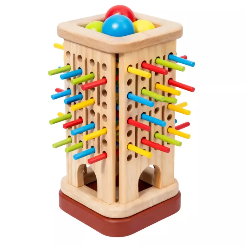 LEAN TOYS puinen taitopeli torni tikut pallot kuutiot 37 osaa