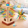 LEAN TOYS puinen taitopeli torni tikut pallot kuutiot 37 osaa