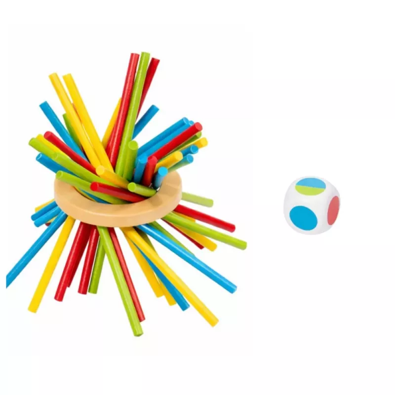 LEAN TOYS puinen taitopeli torni tikut pallot kuutiot 37 osaa
