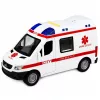 LEAN TOYS ambulanssi paareilla, veto, valot, äänet, valkoinen, 1:10