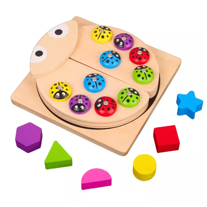LEAN TOYS puinen leppäkertun pyydystyspeli, opetuspuzzle, leppäkerttulajittelija