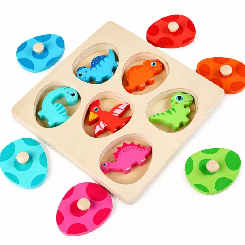 LEAN TOYS puupalapeli dinosaurukset munissa, opetuksellinen muistipeli
