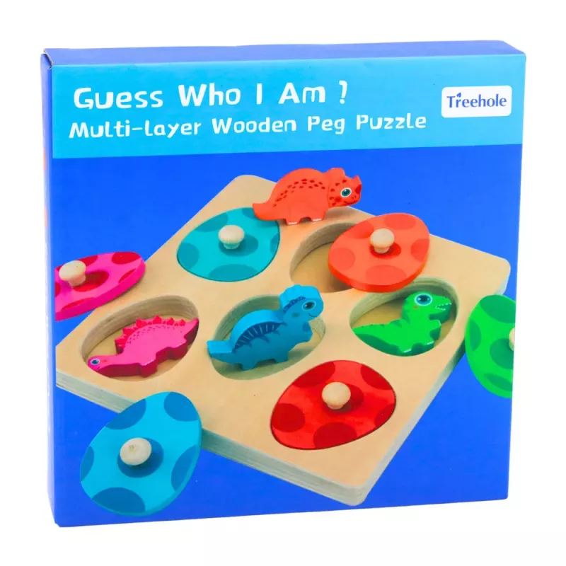 LEAN TOYS puupalapeli dinosaurukset munissa, opetuksellinen muistipeli