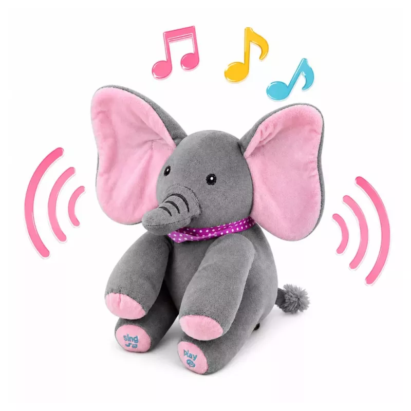 LEAN TOYS pehmoelefantti interaktiivinen liikuttaa korvia soittaa melodioita kuckuck-peli