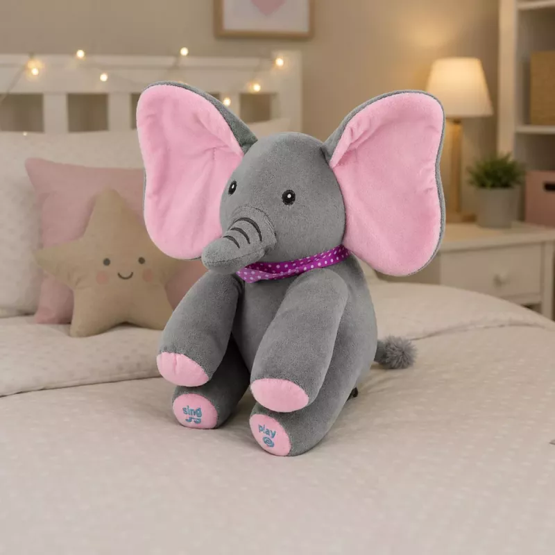 LEAN TOYS pehmoelefantti interaktiivinen liikuttaa korvia soittaa melodioita kuckuck-peli