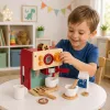 LEAN TOYS puinen kahvinkeitinsarja, pieni barista, kupit, tarvikkeet