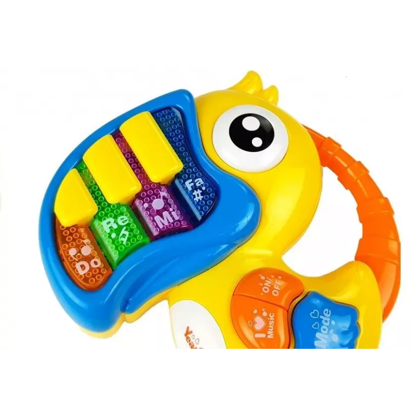 LEAN TOYS Papukaijapiano varhaisopetukseen keltainen