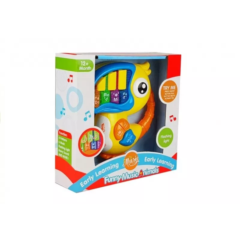 LEAN TOYS Papukaijapiano varhaisopetukseen keltainen