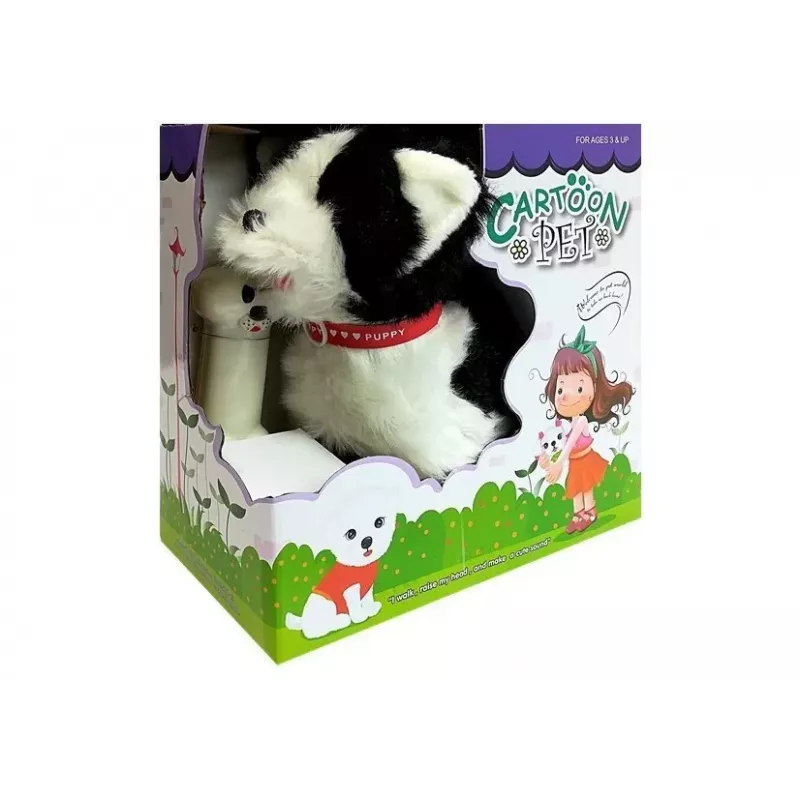 LEAN TOYS Hihnassa kulkeva koira interaktiivinen husky-koira