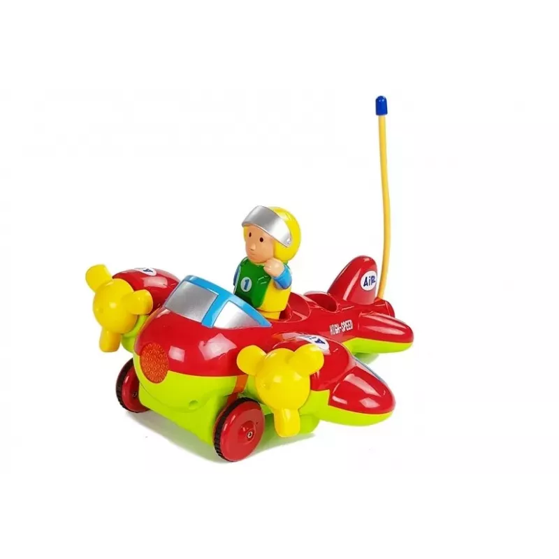 LEAN TOYS Baby R/C lentokone ohjauspyöräkaukosäätimellä punainen