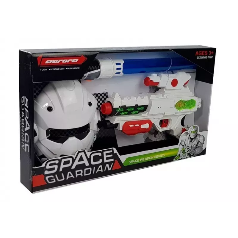 LEAN TOYS Avaruuslaserpyssy miekan ja naamion kanssa