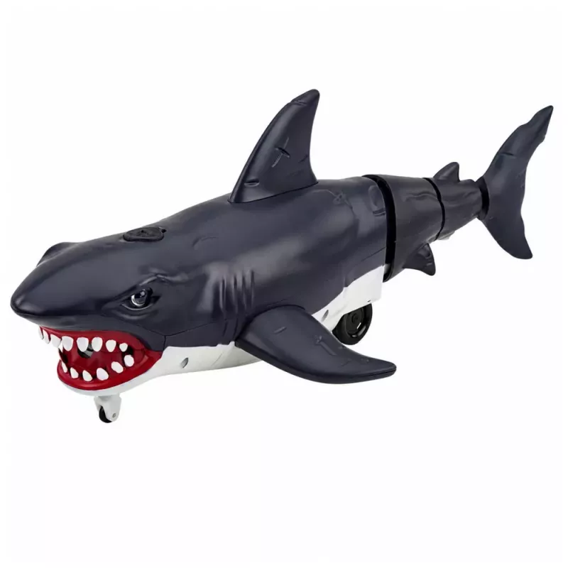LEAN TOYS RC Shark kaukosäädin hai, liikuttaa häntää, valot, savuefekti, musta
