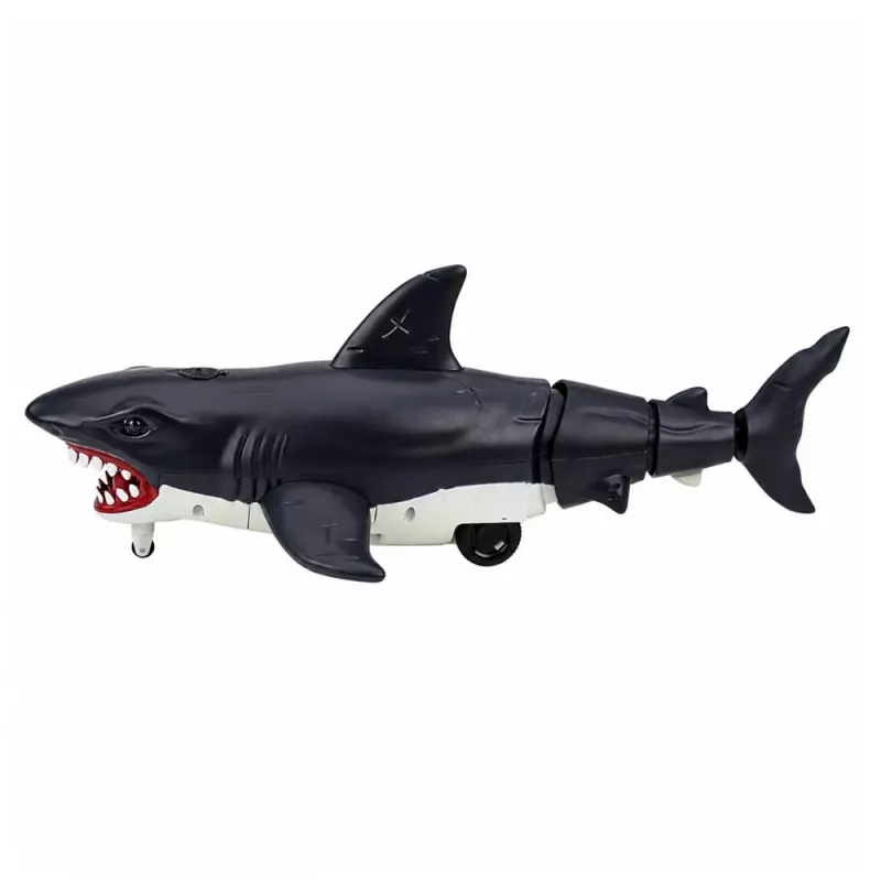 LEAN TOYS RC Shark kaukosäädin hai, liikuttaa häntää, valot, savuefekti, musta